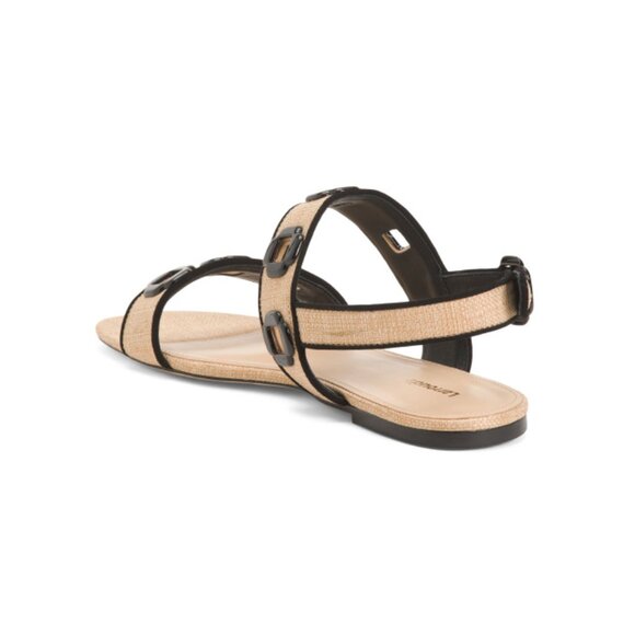 LARROUDE Beige Handmade In Brazil Milan Flat Sandals - Picture 2 of 2